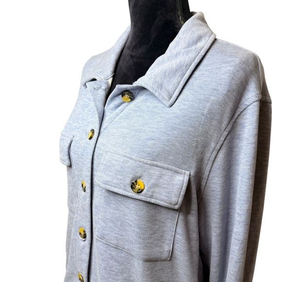 Bagatelle | Light Blue Button-Up Knit Blazer | Super Soft | Sz L - Picture 2 of 9